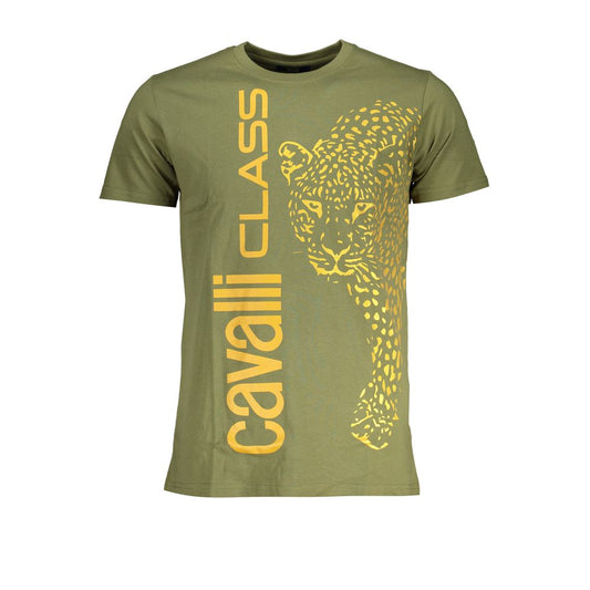 Camiseta de algodón verde Cavalli Class para hombre