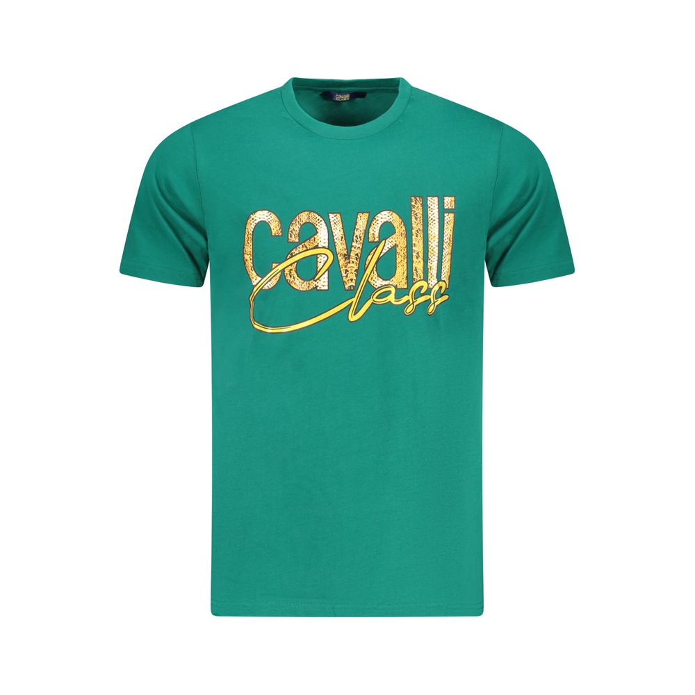 Camiseta de algodón verde Cavalli Class para hombre