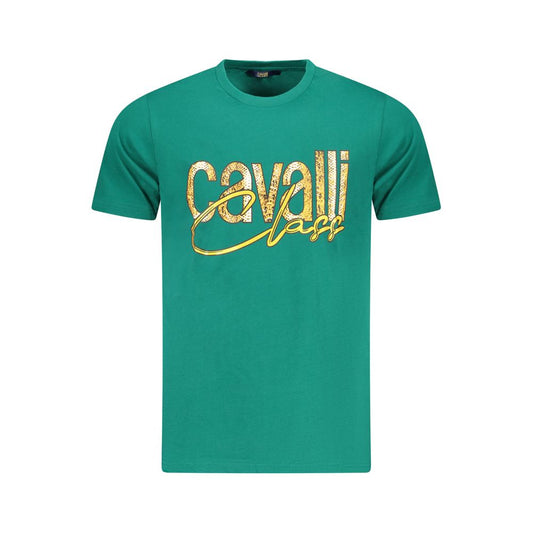 Camiseta de algodón verde Cavalli Class para hombre