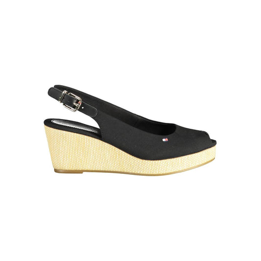 Tommy Hilfiger Sandalia Negra de Poliéster para Mujer