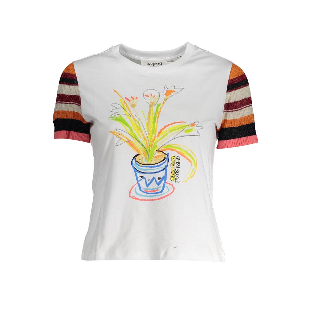 Camiseta Desigual Bianco de algodón para mujer