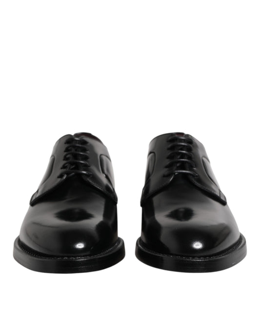Zapatos de vestir formales Dolce & Gabbana de cuero negro con cordones estilo Derby