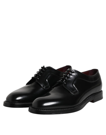 Zapatos de vestir formales Dolce & Gabbana de cuero negro con cordones estilo Derby