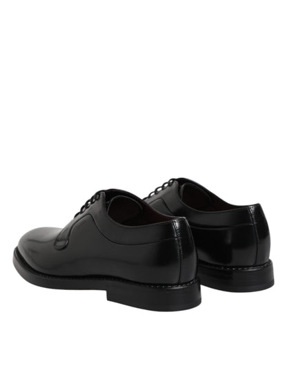 Zapatos de vestir formales Dolce & Gabbana de cuero negro con cordones estilo Derby