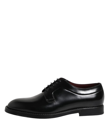 Zapatos de vestir formales Dolce & Gabbana de cuero negro con cordones estilo Derby