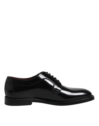 Zapatos de vestir formales Dolce & Gabbana de cuero negro con cordones estilo Derby