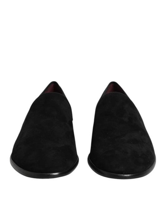Mocasines Dolce & Gabbana de Ante Negro sin Cordones Zapatos Formales