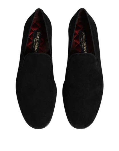 Mocasines Dolce & Gabbana de Ante Negro sin Cordones Zapatos Formales