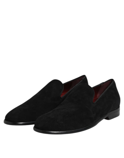 Mocasines Dolce & Gabbana de Ante Negro sin Cordones Zapatos Formales
