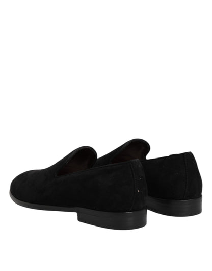 Mocasines Dolce & Gabbana de Ante Negro sin Cordones Zapatos Formales