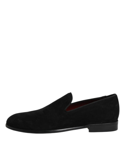 Mocasines Dolce & Gabbana de Ante Negro sin Cordones Zapatos Formales