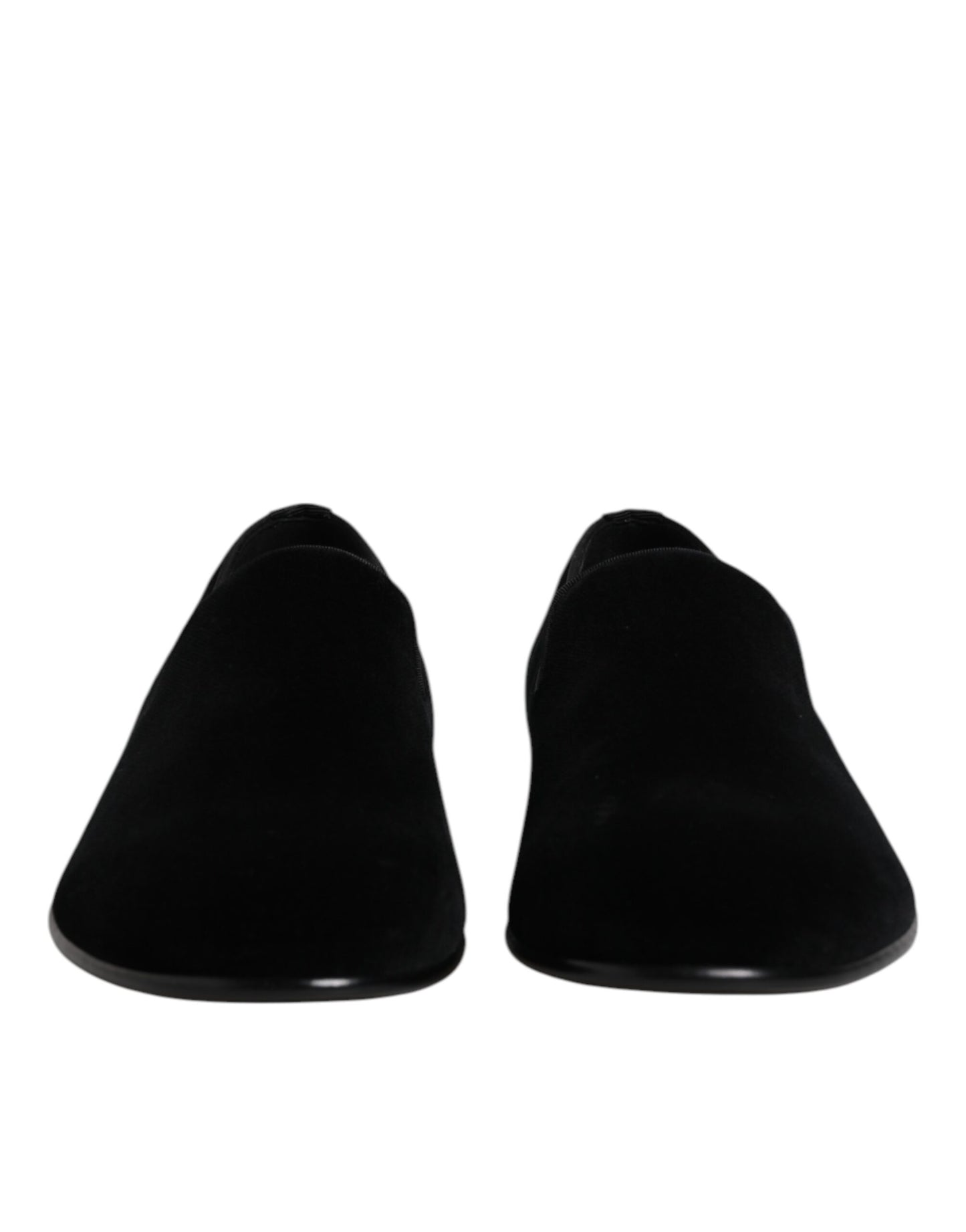 Mocasines sin cordones de terciopelo negro Dolce & Gabbana Zapatos de vestir
