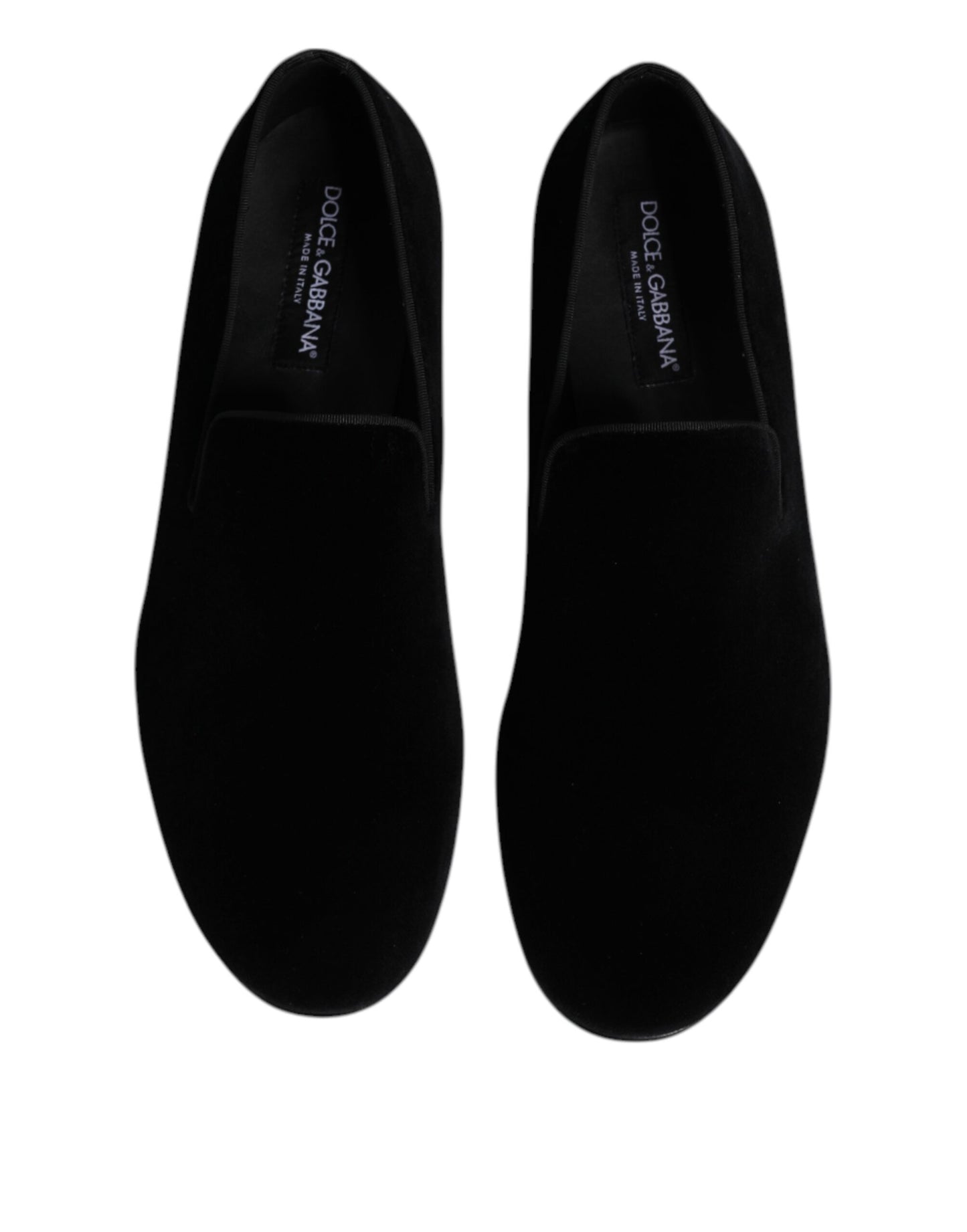 Mocasines sin cordones de terciopelo negro Dolce & Gabbana Zapatos de vestir