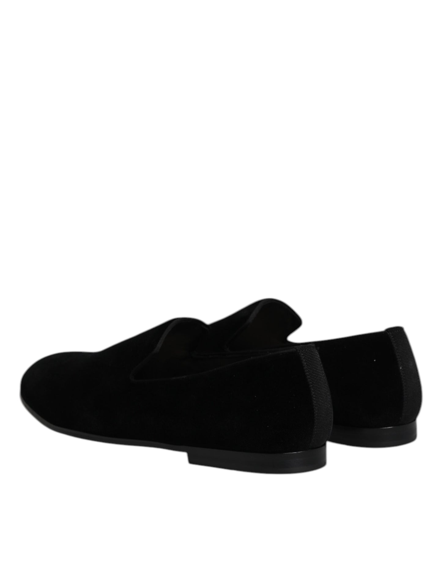 Mocasines sin cordones de terciopelo negro Dolce & Gabbana Zapatos de vestir