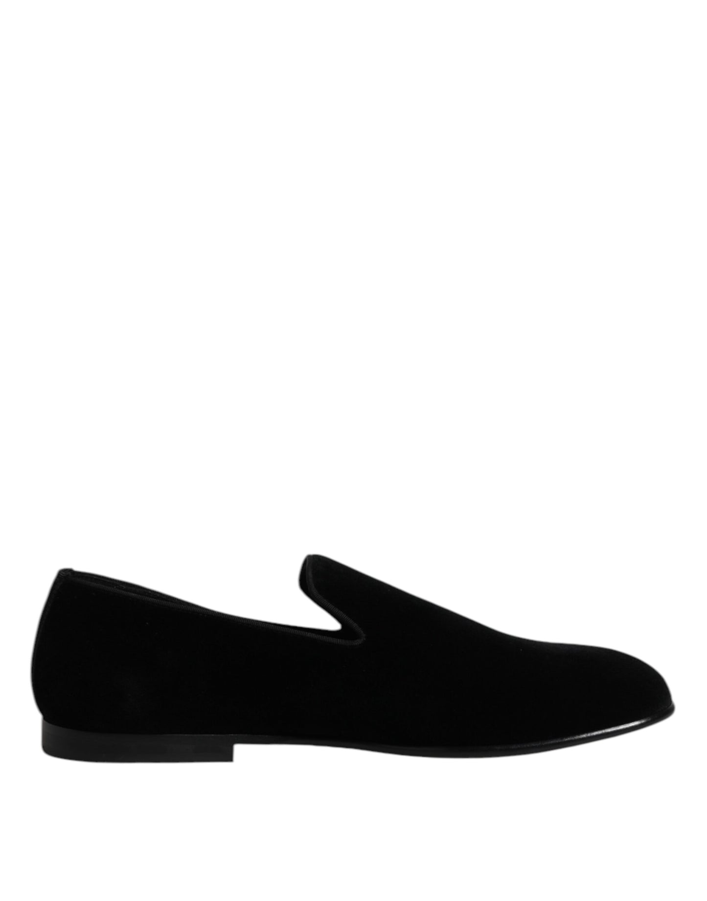 Mocasines sin cordones de terciopelo negro Dolce & Gabbana Zapatos de vestir