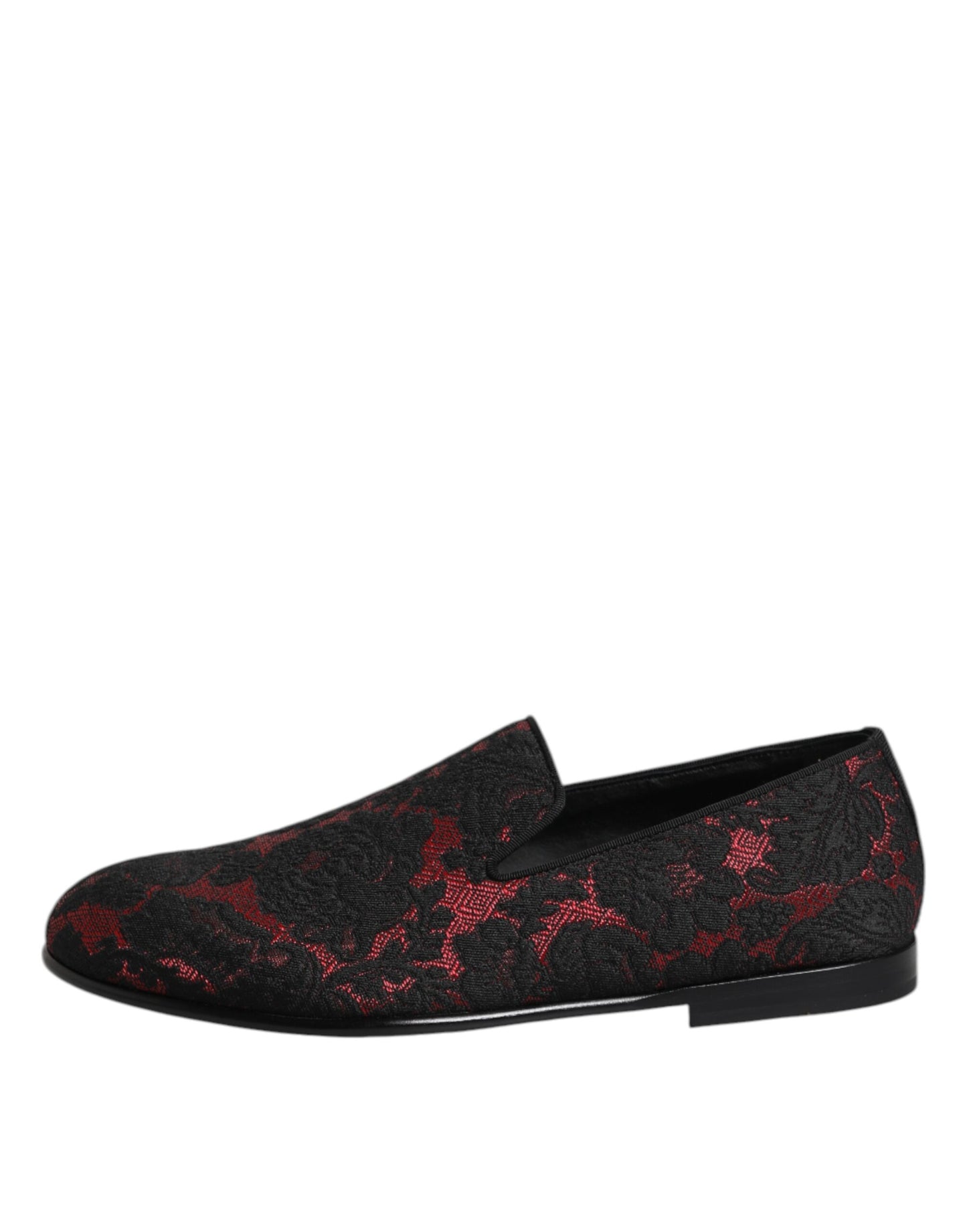Zapatos Mocasines sin Cordones de Jacquard Rojo y Negro Dolce & Gabbana