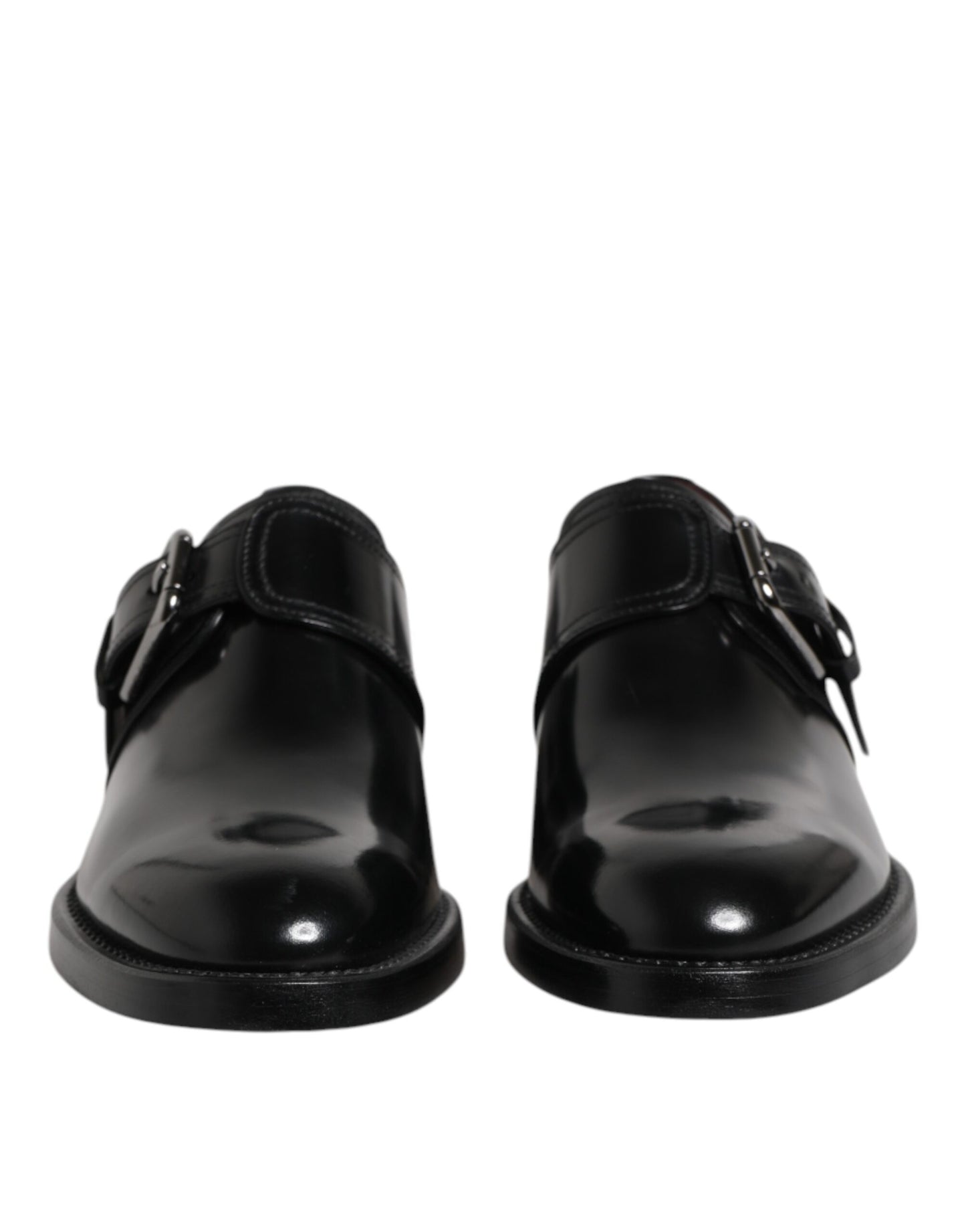 Zapatos formales Derby con monk strap de cuero negro Dolce & Gabbana