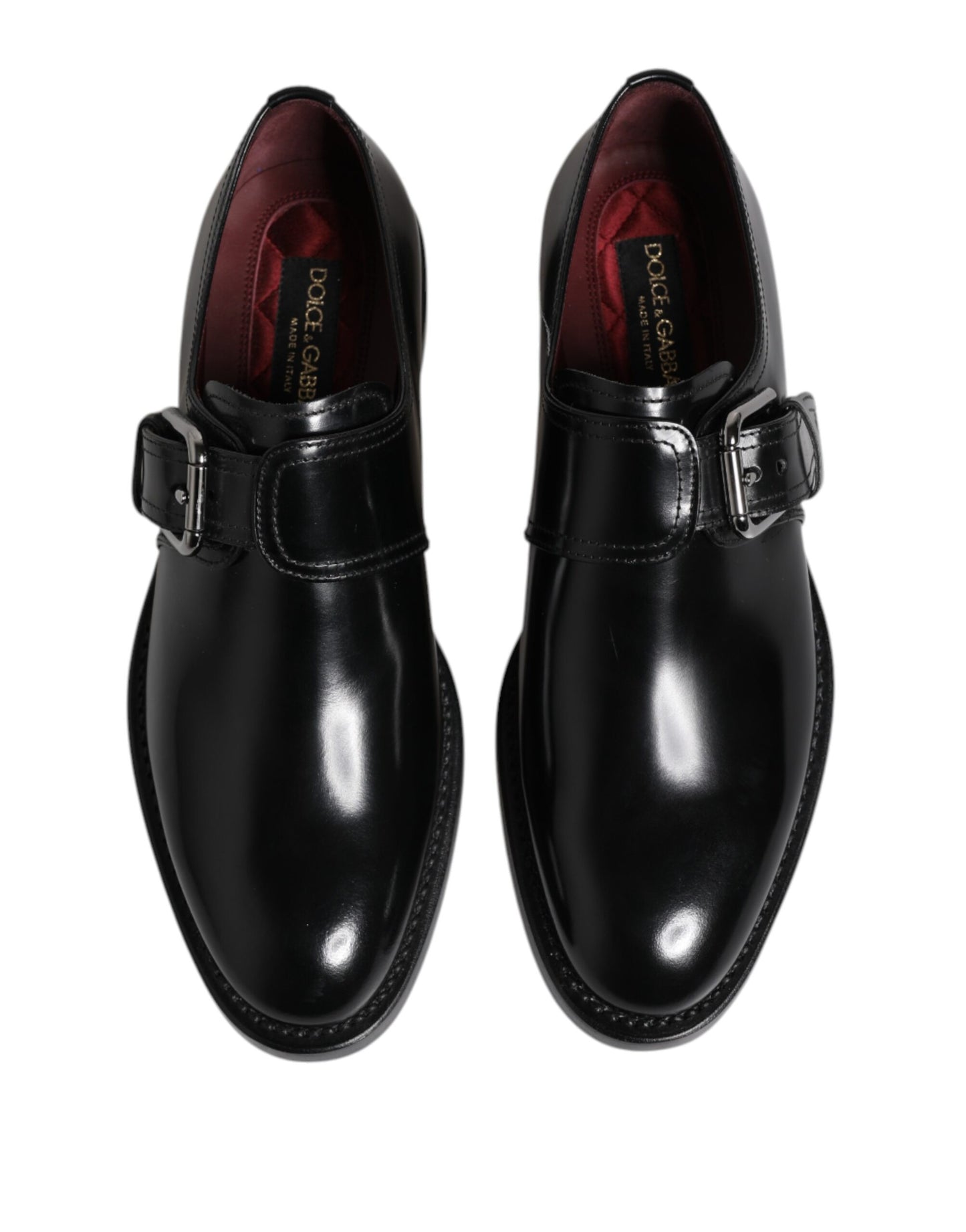 Zapatos formales Derby con monk strap de cuero negro Dolce & Gabbana