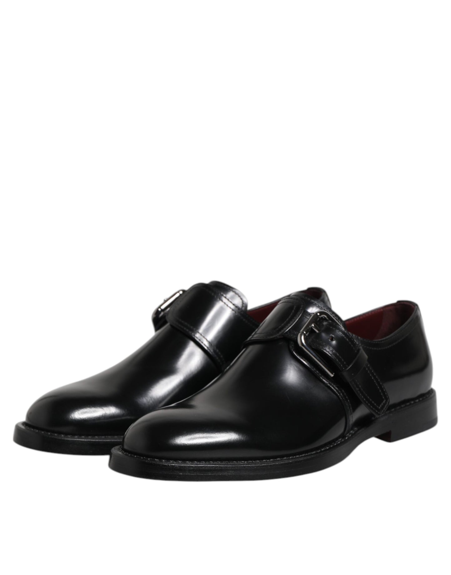 Zapatos formales Derby con monk strap de cuero negro Dolce & Gabbana