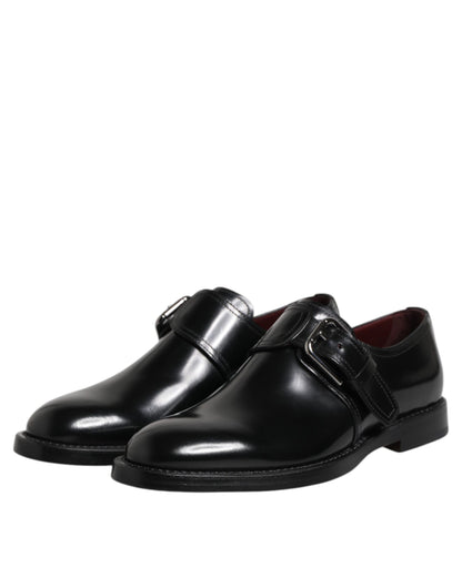 Zapatos formales Derby con monk strap de cuero negro Dolce & Gabbana