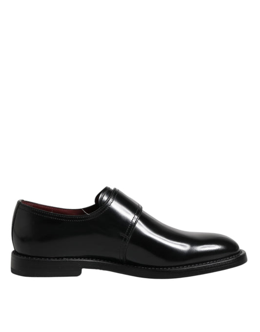 Zapatos formales Derby con monk strap de cuero negro Dolce & Gabbana
