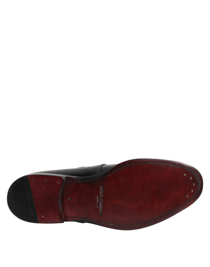 Zapatos formales Derby con monk strap de cuero negro Dolce & Gabbana