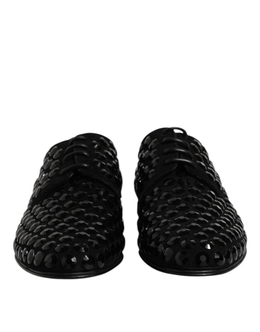 Zapatos de vestir Dolce & Gabbana Derby de ante negro con diamantes de imitación