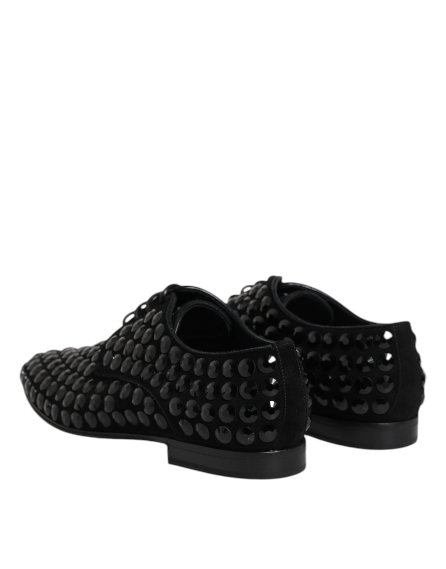 Zapatos de vestir Dolce & Gabbana Derby de ante negro con diamantes de imitación