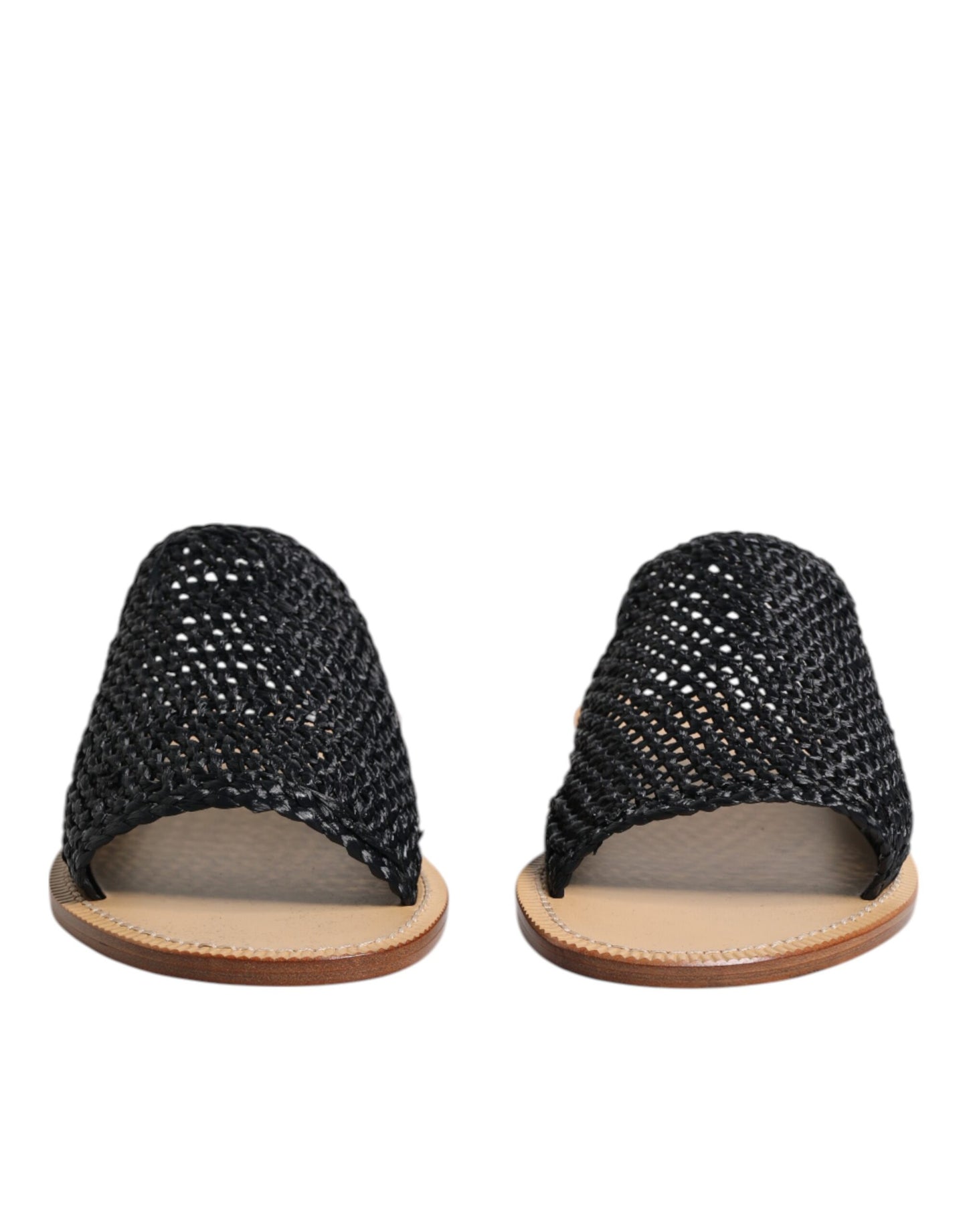 Zapatos Dolce & Gabbana de rafia trenzada monocromática negra