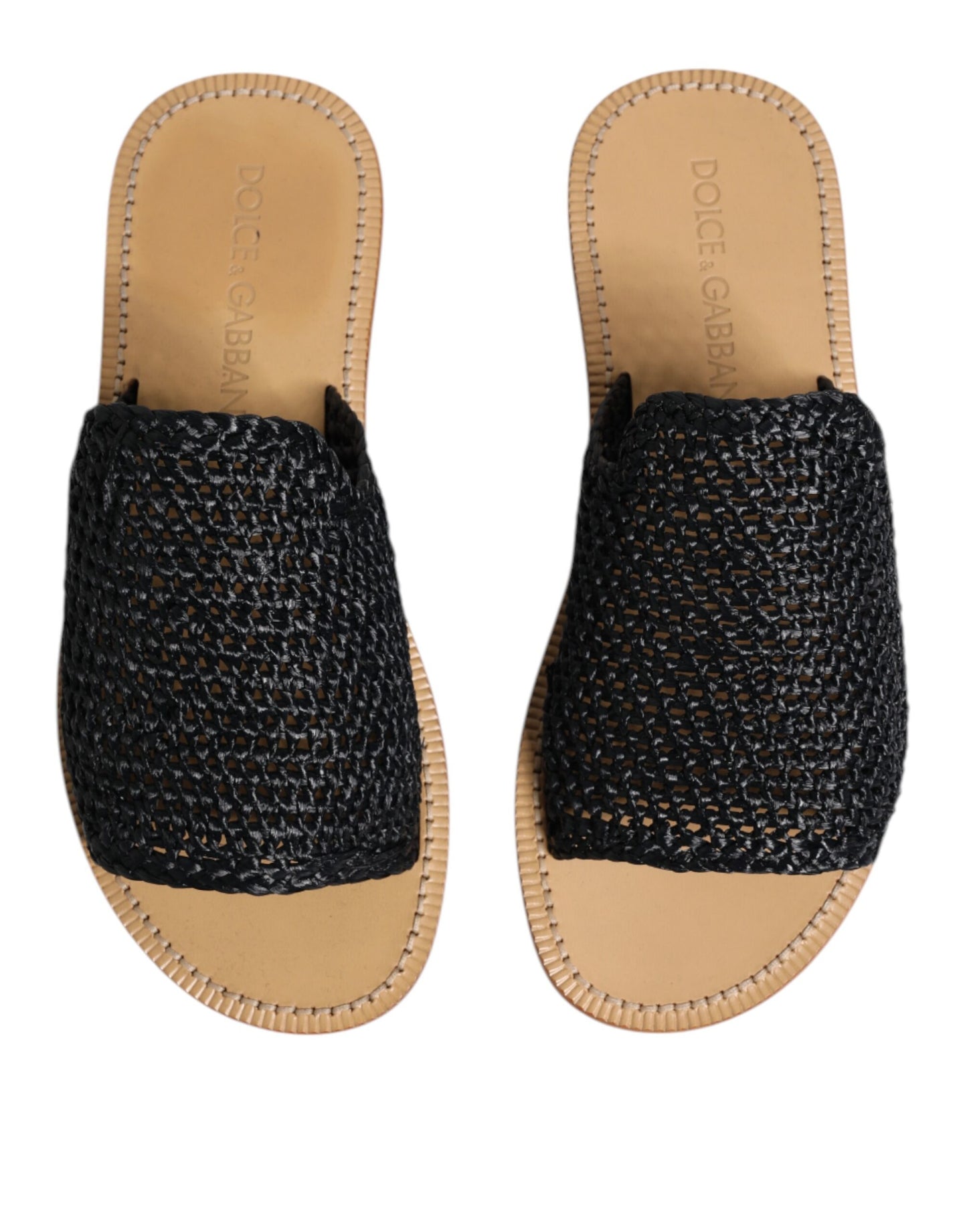 Zapatos Dolce & Gabbana de rafia trenzada monocromática negra