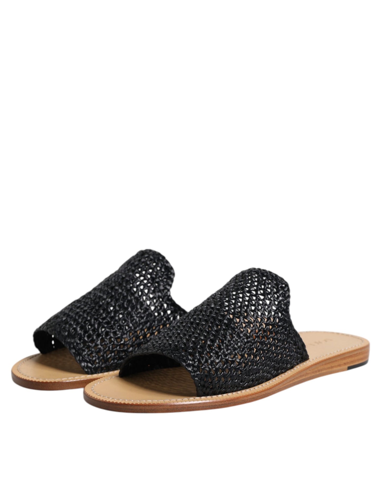 Zapatos Dolce & Gabbana de rafia trenzada monocromática negra