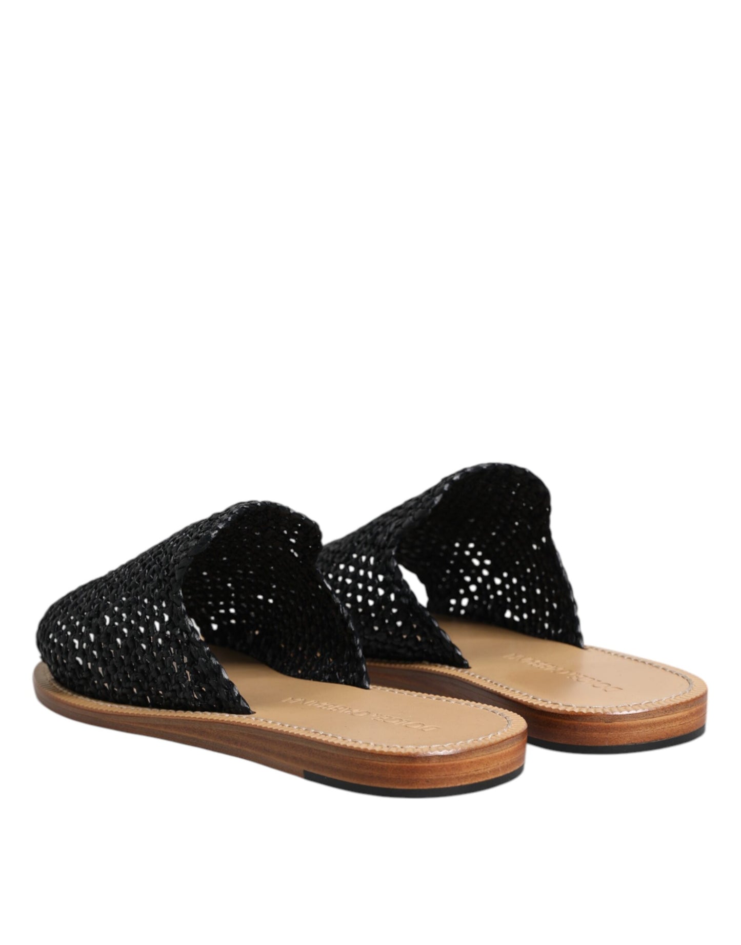 Zapatos Dolce & Gabbana de rafia trenzada monocromática negra