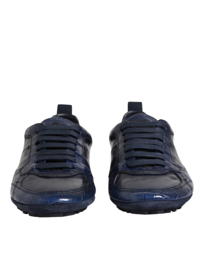 Zapatillas bajas de cuero azul oscuro para hombre Dolce & Gabbana