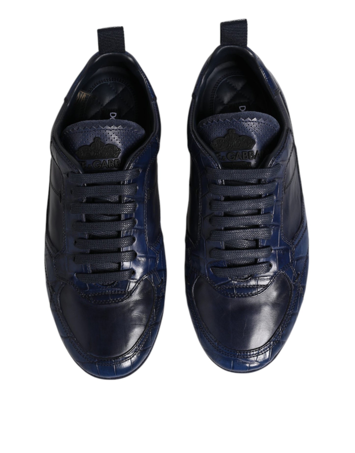 Zapatillas bajas de cuero azul oscuro para hombre Dolce & Gabbana