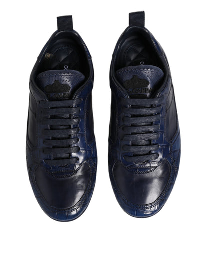 Zapatillas bajas de cuero azul oscuro para hombre Dolce & Gabbana