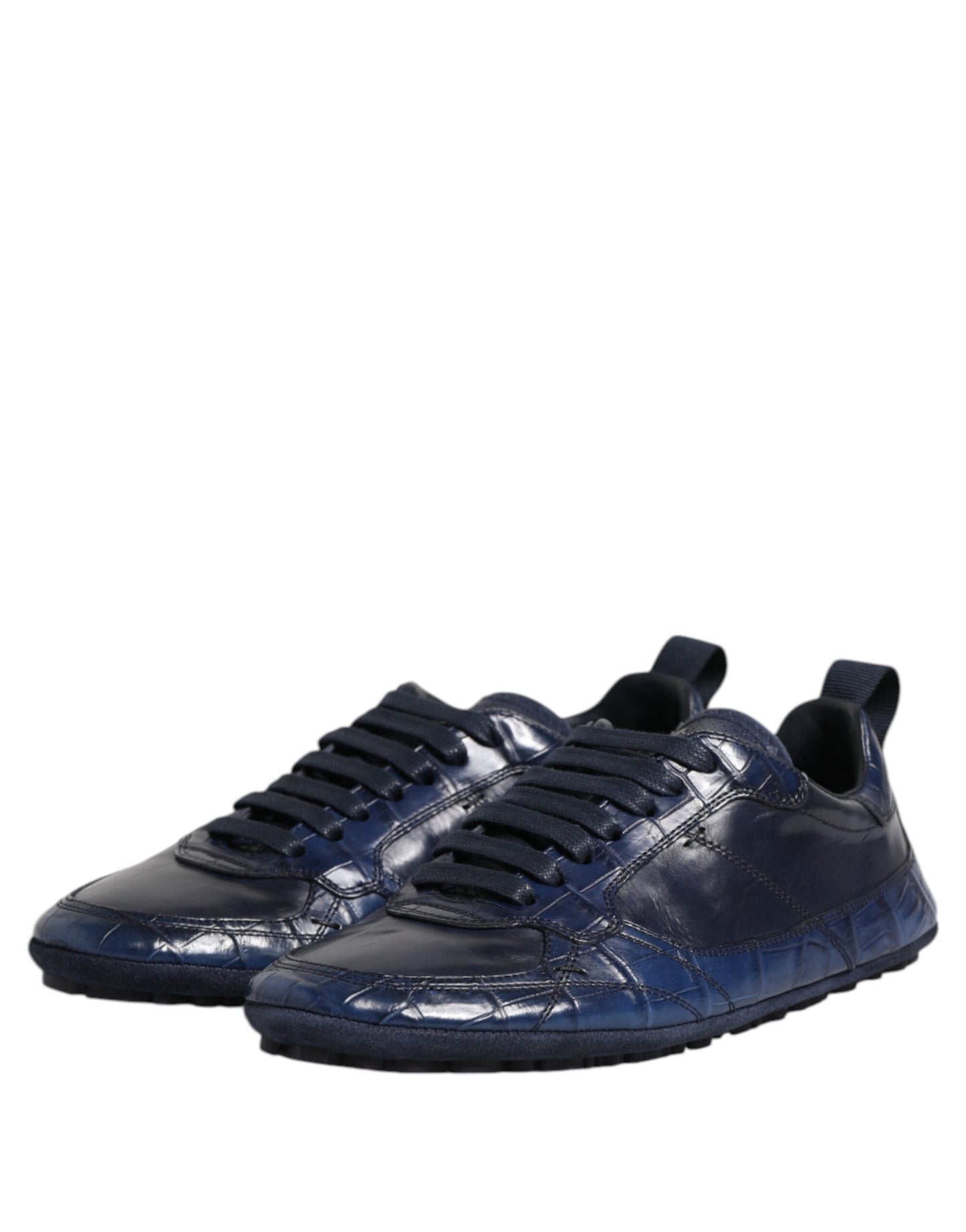 Zapatillas bajas de cuero azul oscuro para hombre Dolce & Gabbana