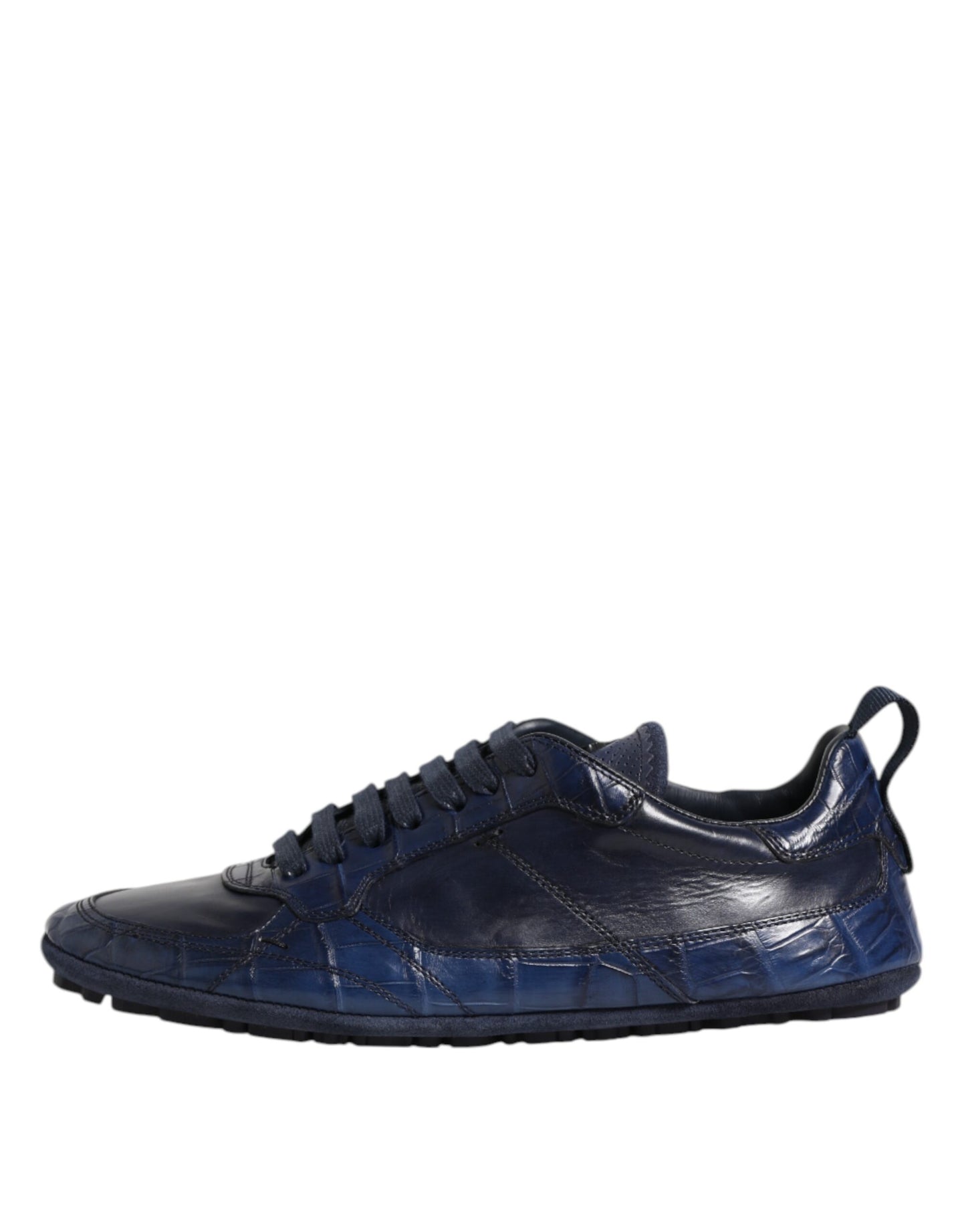 Zapatillas bajas de cuero azul oscuro para hombre Dolce & Gabbana