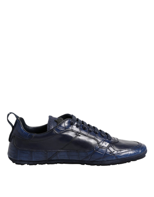 Zapatillas bajas de cuero azul oscuro para hombre Dolce & Gabbana