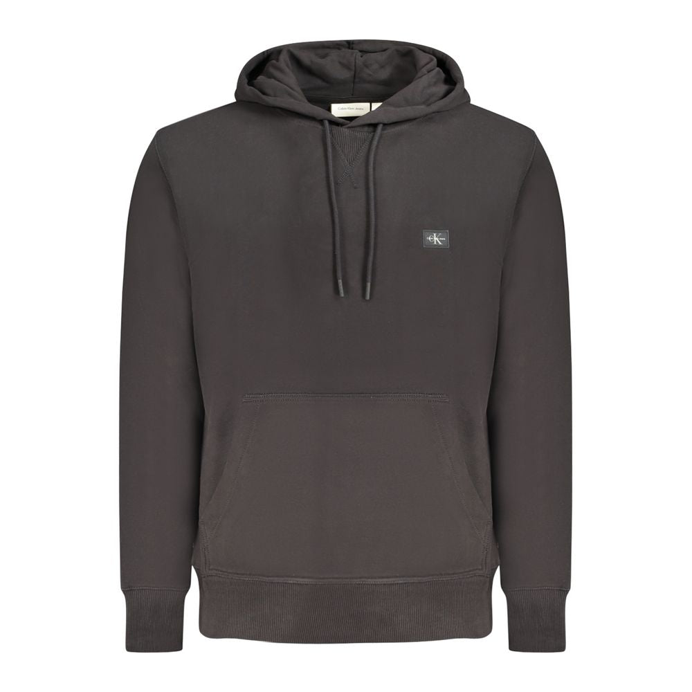 Sudadera con capucha negra de algodón para hombre Calvin Klein