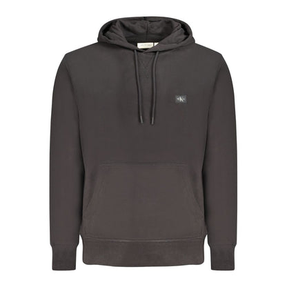 Sudadera con capucha negra de algodón para hombre Calvin Klein