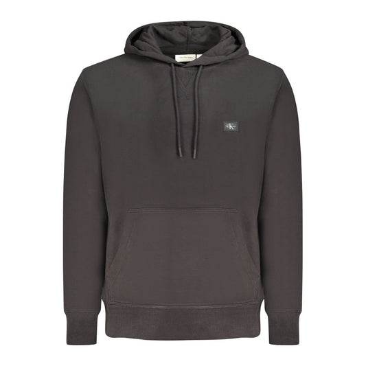 Sudadera con capucha negra de algodón para hombre Calvin Klein