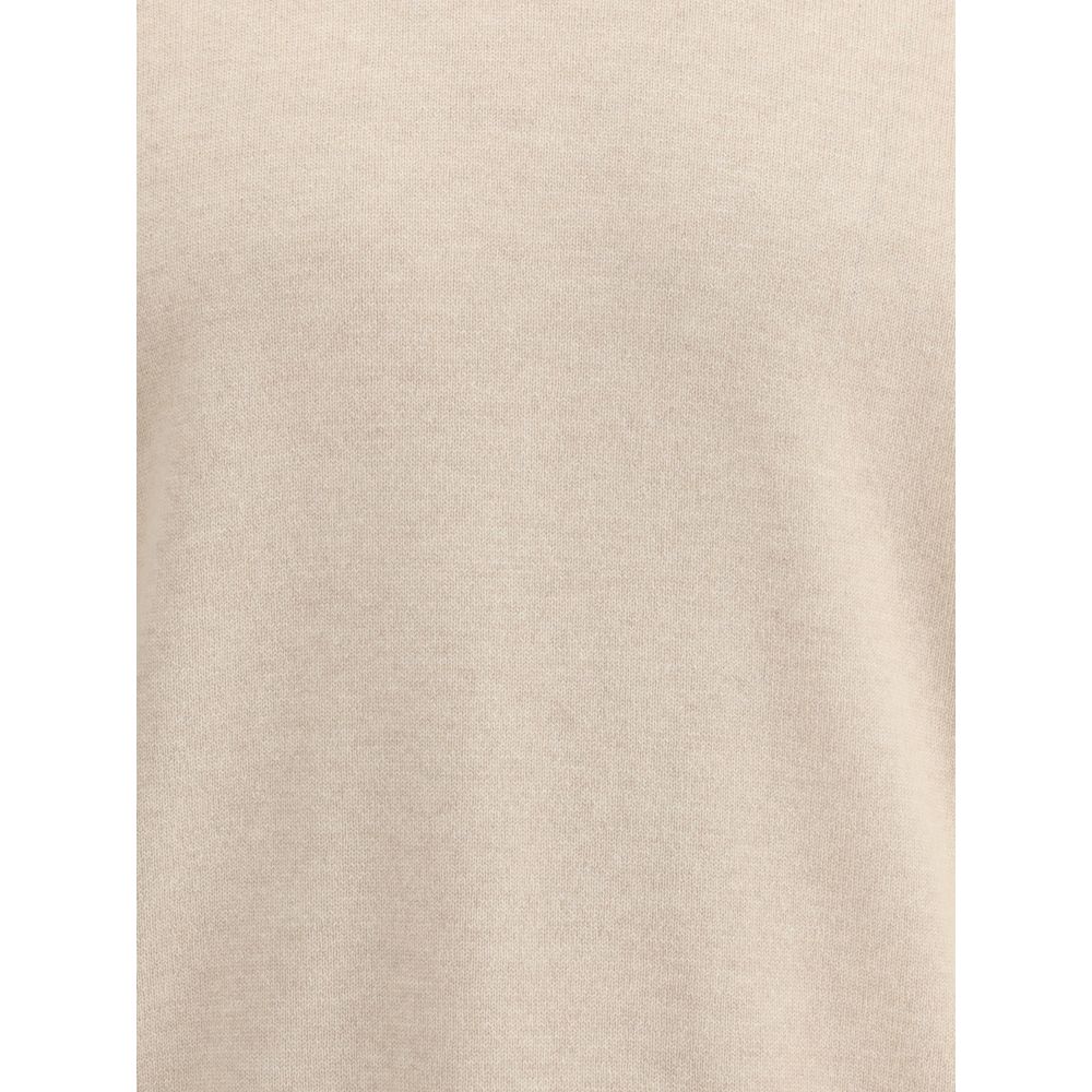 Suéter de cachemira beige Brunello Cucinelli