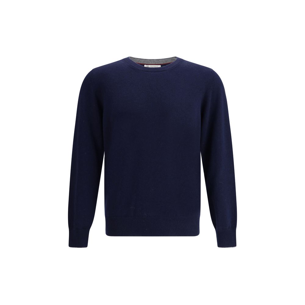Suéter azul de cachemir Brunello Cucinelli