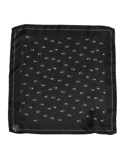 Pañuelo Cuadrado Estampado en Blanco y Negro para Hombre Dolce & Gabbana