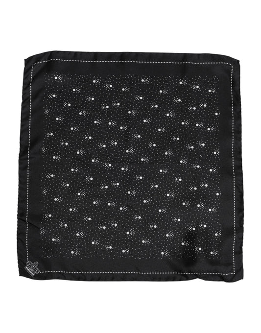 Pañuelo Cuadrado Estampado en Blanco y Negro para Hombre Dolce & Gabbana
