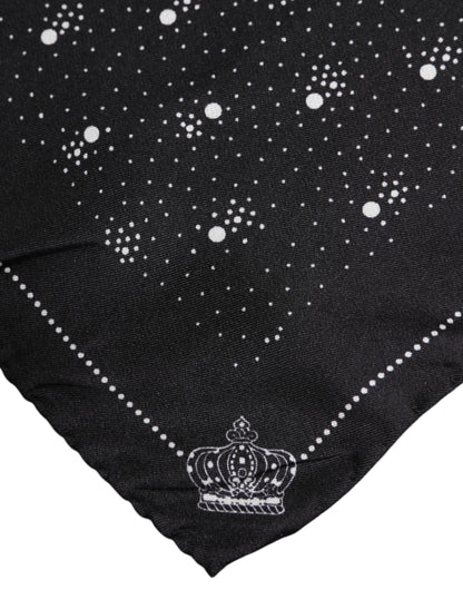 Pañuelo Cuadrado Estampado en Blanco y Negro para Hombre Dolce & Gabbana