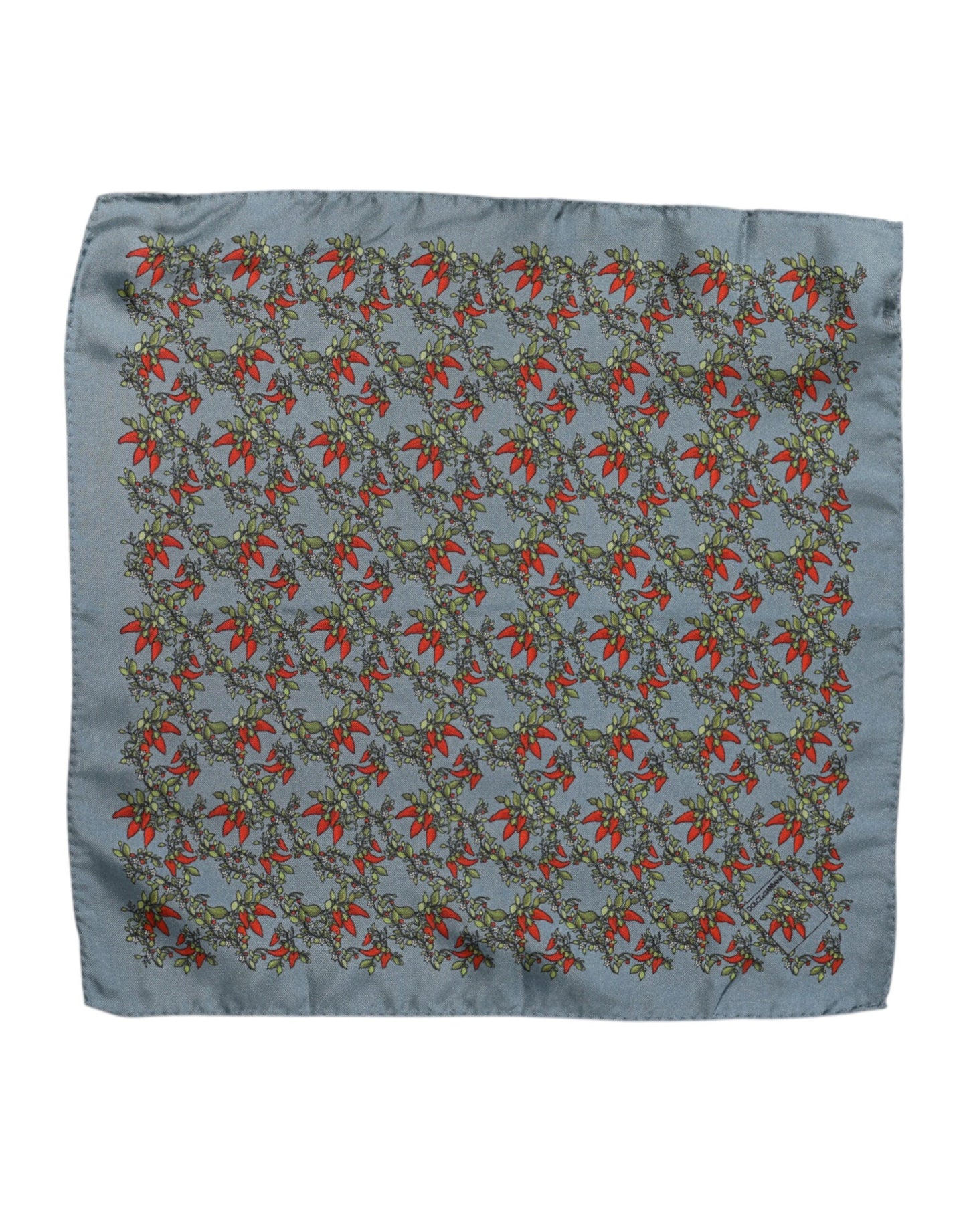 Pañuelo de seda cuadrado Dolce & Gabbana Gray Chilis para hombre