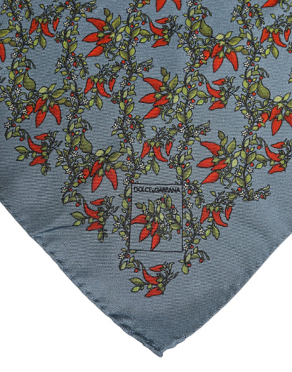 Pañuelo de seda cuadrado Dolce & Gabbana Gray Chilis para hombre