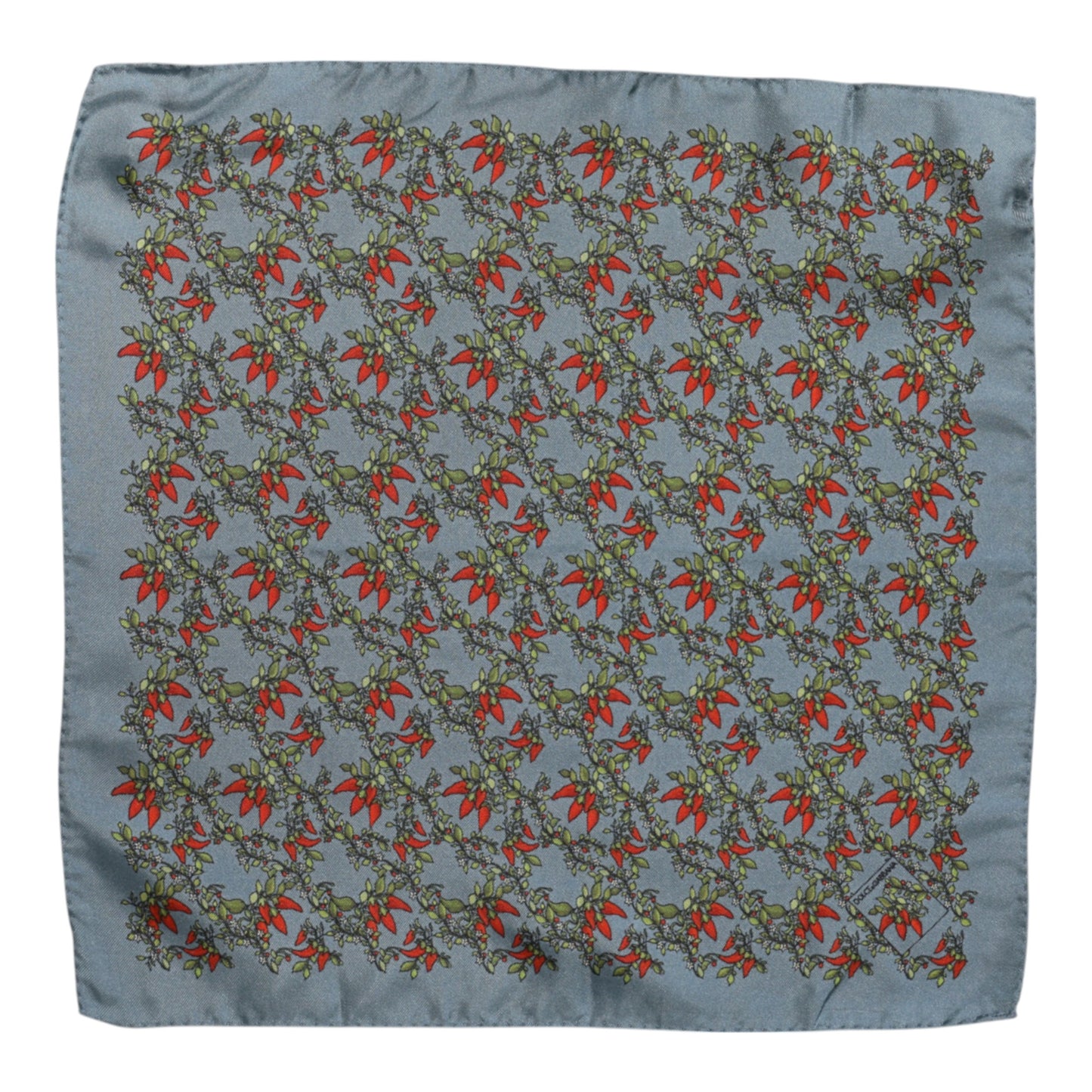 Pañuelo de seda cuadrado Dolce & Gabbana Gray Chilis para hombre