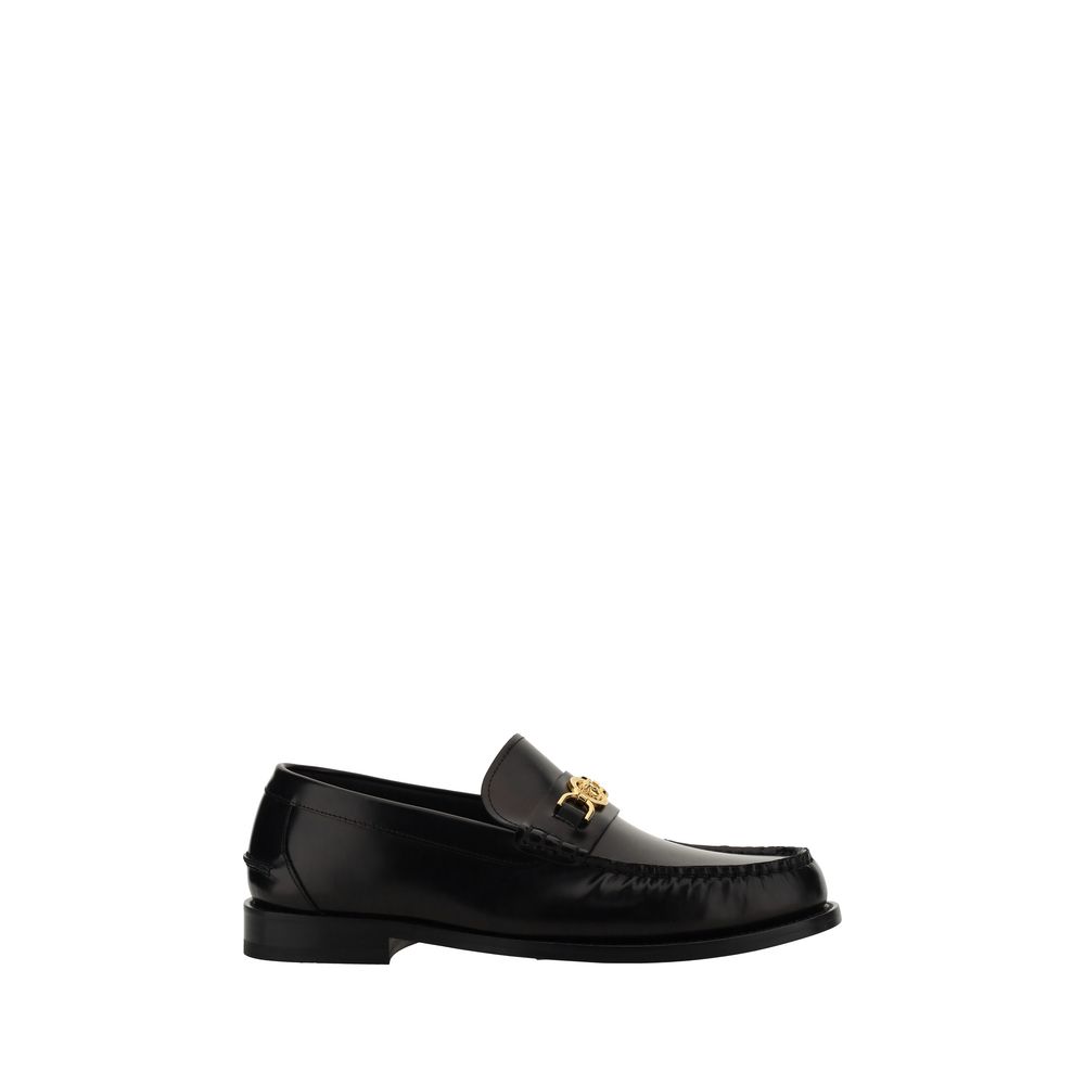 Mocasines sin cordones de piel de becerro negra Bos Taurus de Versace
